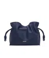 Loewe Flamenco Clutch Bag In Napa Leather With Golden Foil Anagram In Blue