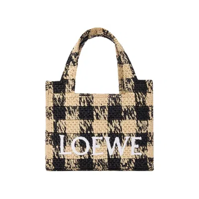 Pre-owned Loewe Mini Font Tote Bag 'natural/black' | Tan | Women's Size Onesize