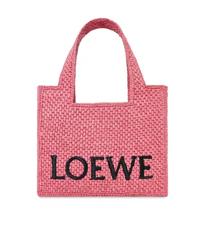 Loewe Mini Font Tote Shoulder Bag In Pink