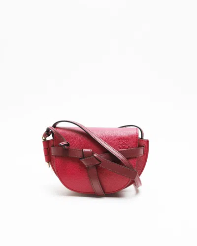 Loewe Mini Gate Bag In Burgundy