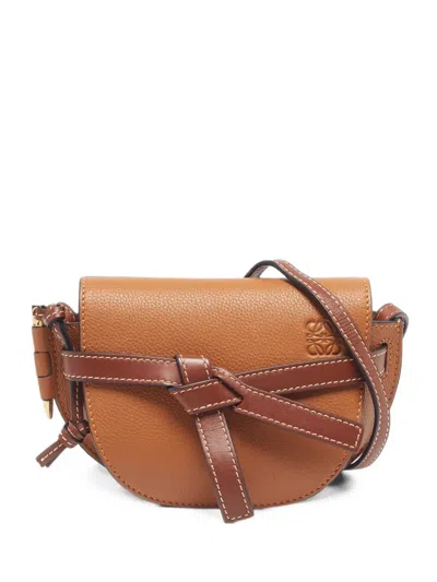 Pre-owned Loewe Mini Gate Cross Body Bag In Brown
