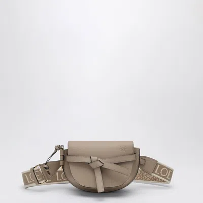 Loewe Mini Gate Dual Sand Leather Bag In Beige