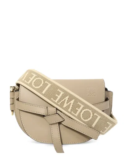 Pre-owned Loewe Mini Gate Dual Shoulder Bag In Neutral