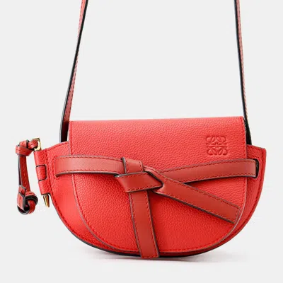 Pre-owned Loewe Mini Gate Red Leather Size Mini