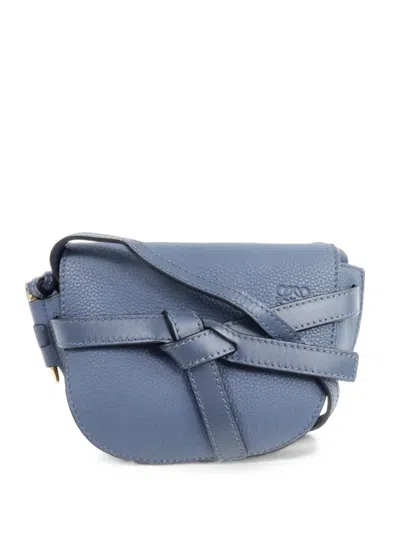 Pre-owned Loewe Mini Gate Shoulder Bag In Blue