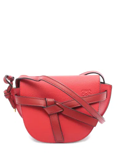 Pre-owned Loewe Mini Gate Shoulder Bag In Red