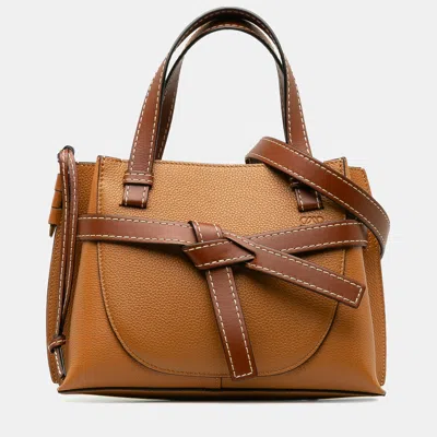 Pre-owned Loewe Mini Gate Top Handle Satchel In Brown