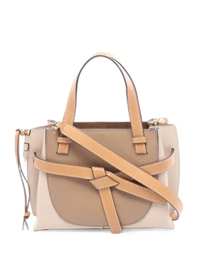 Pre-owned Loewe Mini Gate Tote Bag In Neutrals