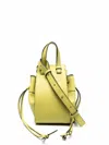 Loewe Mini Hammock Anagram-embossed Bucket Bag In Green