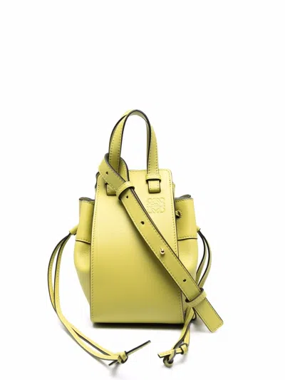 Loewe Mini Hammock Anagram-embossed Bucket Bag In Green