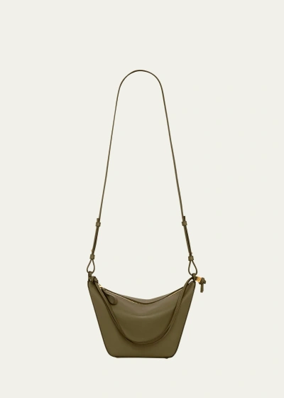 Loewe Mini Hammock Hobo Bag In Dark Khaki Green