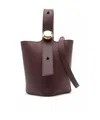 Loewe Women Grape Leather Mini Pebble Bucket Bag In Purple