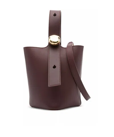 Loewe Mini Handle Shoulder Bag In Burgundy