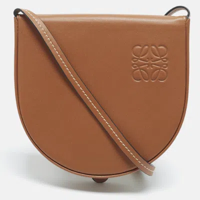 Pre-owned Loewe Mini Heel Brown Leather Crossbody Bag