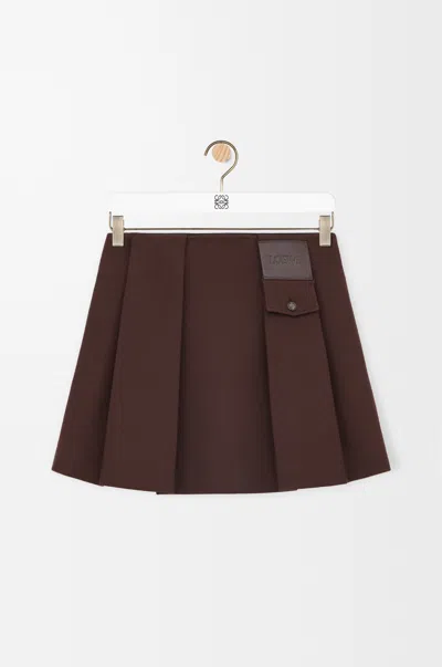 Loewe Wool-silk Pleated Mini Skirt In Multi