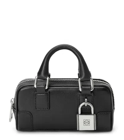 Loewe Mini Leather Amazona Nano Top-handle Bag In Black