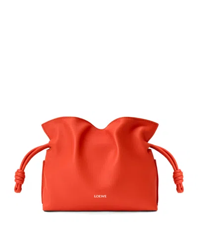 Loewe Mini Leather Flamenco Clutch Bag In Orange