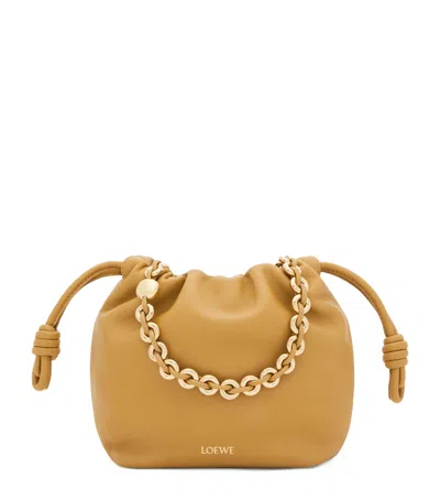 Loewe Mini Leather Flamenco Purse In Beige