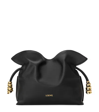 Loewe Mini Leather Flamenco Purse In Black