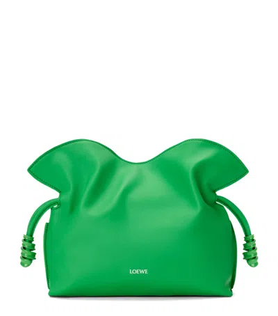 Loewe Mini Leather Flamenco Purse In Green