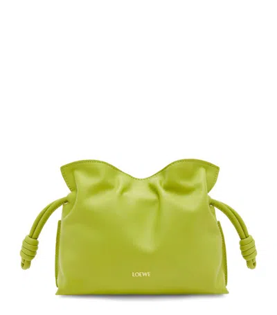 Loewe Mini Leather Flamenco Purse In Green