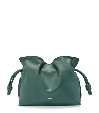 Loewe Mini Leather Flamenco Purse In Green