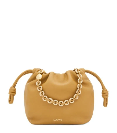 Loewe Mini Leather Flamenco Shoulder Bag In Brown