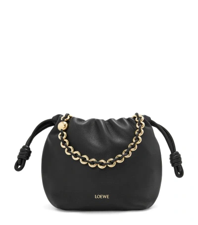 Loewe Mini Leather Flamenco Shoulder Bag In Black