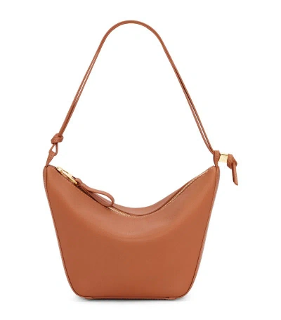 Loewe Mini Leather Hammock Shoulder Bag In Brown