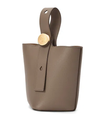 LOEWE MINI LEATHER PEBBLE BUCKET BAG