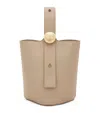 Loewe Mini Pebble Bucket Bag In Soft Grained Calfskin In Beige