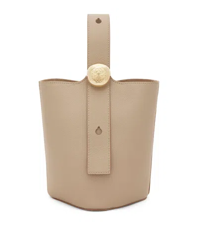 Loewe Mini Pebble Bucket Bag In Soft Grained Calfskin In Beige