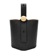 Loewe Womens Black Pebble Mini Leather Bucket Bag In Black