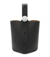 Loewe Textured Leather Bucket Bag With Metal Handle In Black