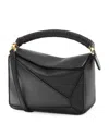 Loewe Womens Black Puzzle Small Leather Shoulder Bag In Black