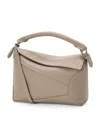 Loewe Mini Leather Puzzle Edge Top-handle Bag In Brown