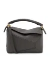 Loewe Mini Satin Cowhide Puzzle Edge Shoulder Bag In Black