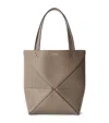 Loewe Mini Leather Puzzle Fold Tote Bag In Brown