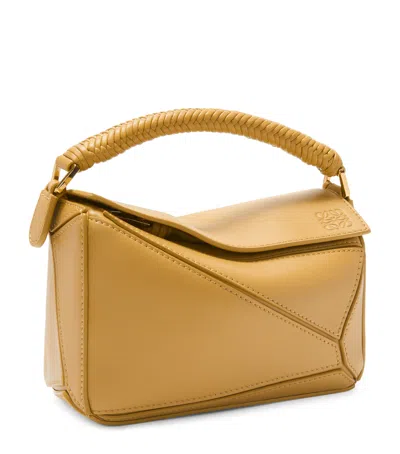 Loewe Mini Leather Puzzle Top-handle Bag In Beige