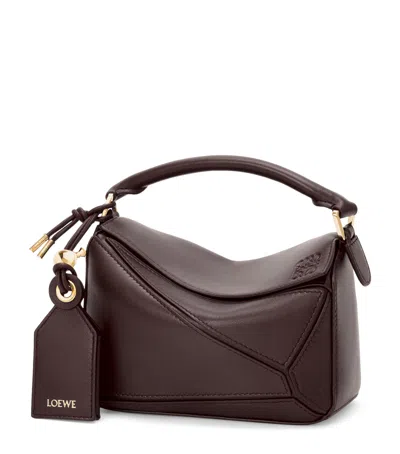 Loewe Mini Leather Puzzle Top-handle Bag In Brown
