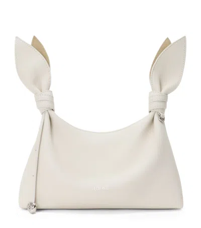 Loewe Mini Leather Scarf Shoulder Bag In White