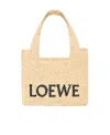 Loewe Logo-embroidered Raffia Tote Bag In Nude