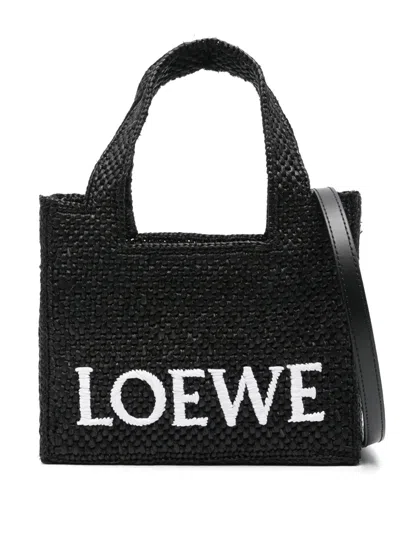 Loewe Mini  Font Tote Bag In Black