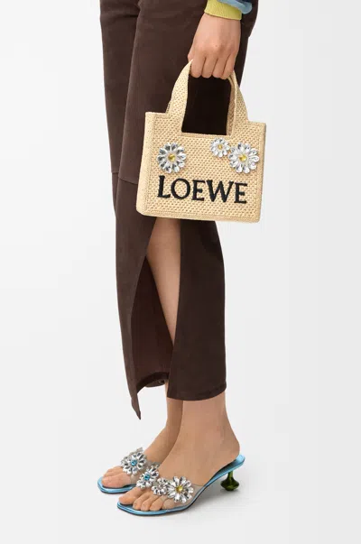 Loewe Mini  Font Tote In Raffia For Woman In Brown