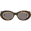 Loewe ブラウン Mini アナグラム オーバルサングラス In Brown