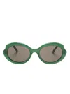 Loewe Lw40147i Slim 96e Verde Lucido Lucido Sunglasses In 绿色