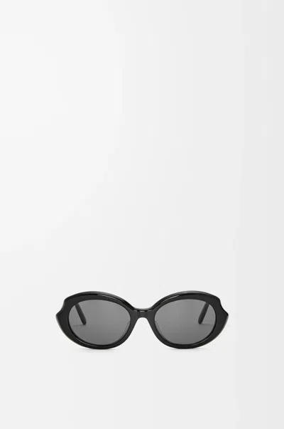 Loewe Mini Oval Slim Sunglasses For Woman In Black