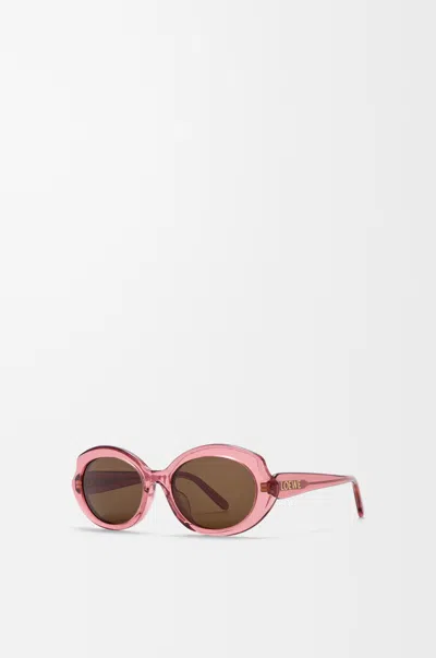 Loewe Mini Oval Slim Sunglasses For Woman In Brown