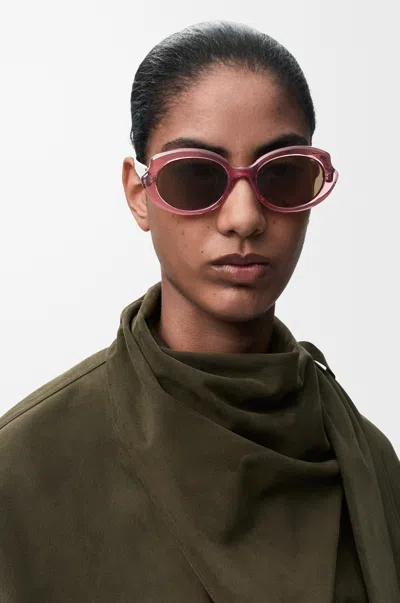 Loewe Mini Oval Slim Sunglasses For Woman In Brown