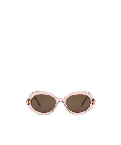 Loewe Mini Oval Slim Sunglasses In Orange